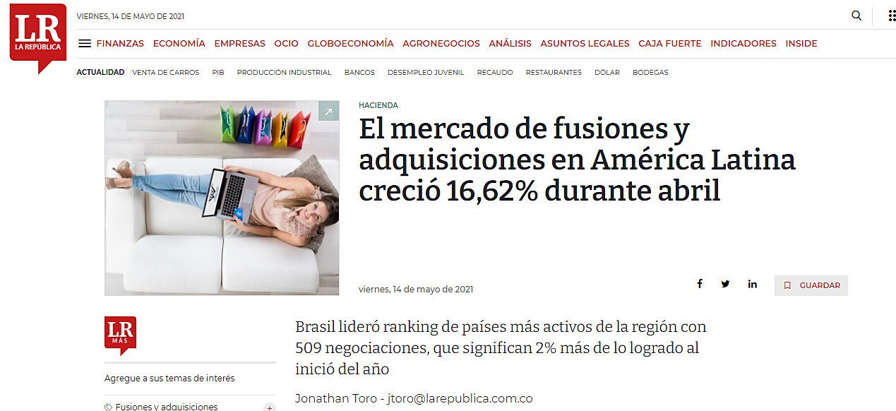 El mercado de fusiones y adquisiciones en Amrica Latina creci 16,62% durante abril